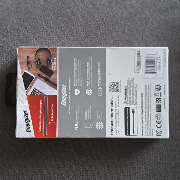 NEW Energizer - MAX 5,000mAh Ultra-Slim, High Speed Universal Portable Charger - Picture 2 of 7
